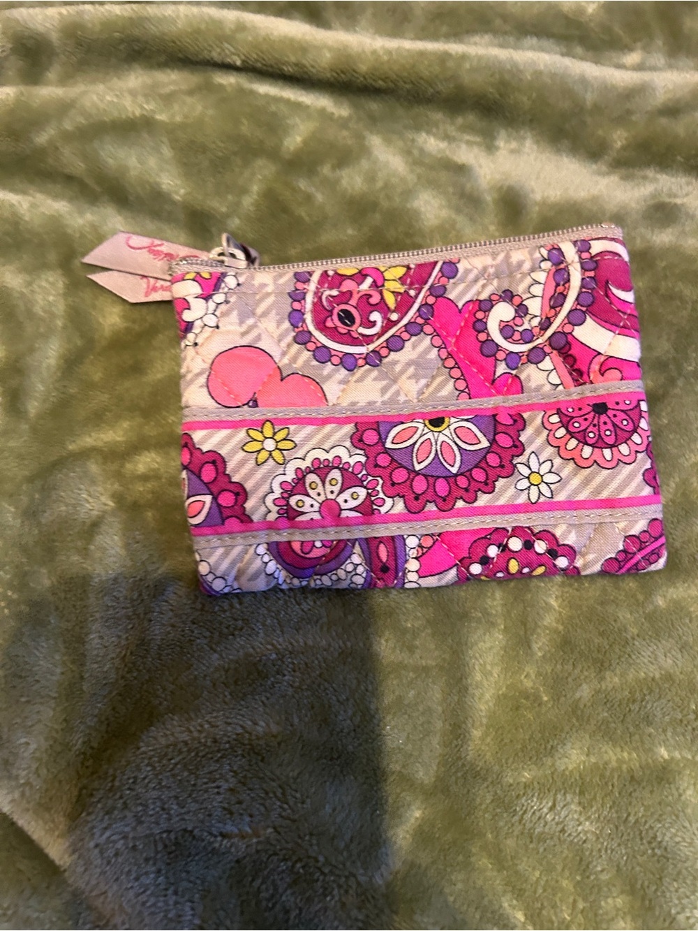 Vera Bradley Pink Paisley Quilted Cosmetic Pouch